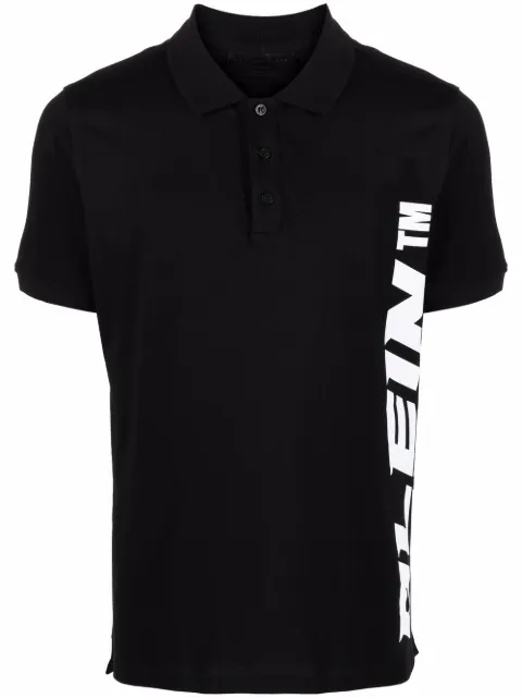 Philipp Plein logo short-sleeve polo shirt Black PAACMTK5521PJO002N