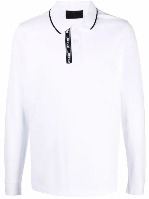Philipp Plein logo embroidered polo shirt White PAACMTK5517PJO002N