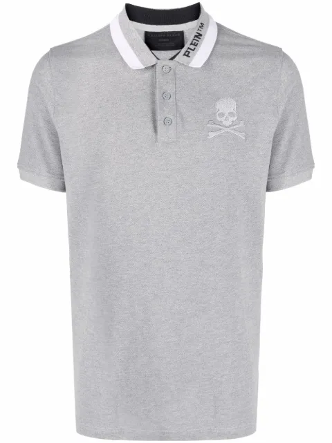 Philipp Plein logo embroidered polo shirt Grey PAACMTK5516PJO002N