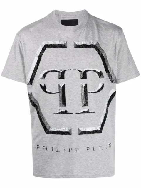 Philipp Plein embellished-logo T-shirt Grey PAACMTK5511PJO002N