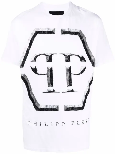 Philipp Plein embellished-logo T-shirt White PAACMTK5511PJO002N