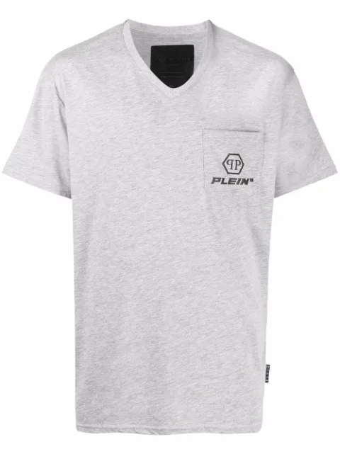 Philipp Plein logo-print short-sleeved T-shirt Grey PAACMTK5510PJO002N