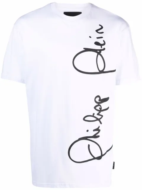Philipp Plein signature logo T-shirt White PAACMTK5508PJO002N