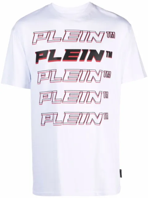 Philipp Plein Plein repeat logo T-shirt White PAACMTK5507PJO002N