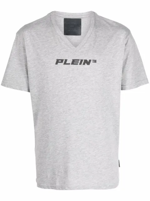 Philipp Plein V-neck logo-print T-shirt Grey PAACMTK5505PJO002N