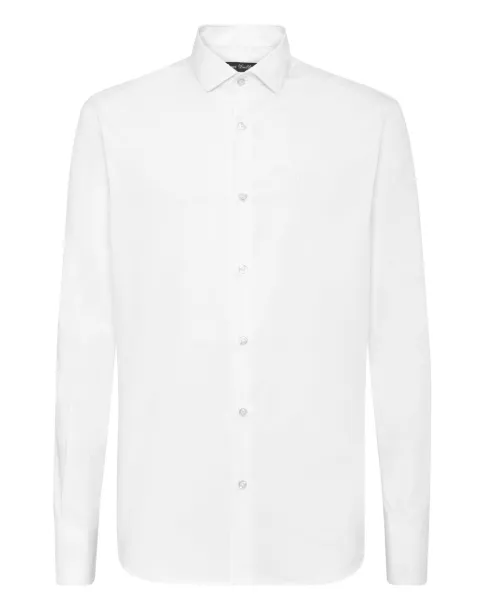 Philipp Plein Hexagon embroidery dress shirt White PAACMRP1695PTE003N