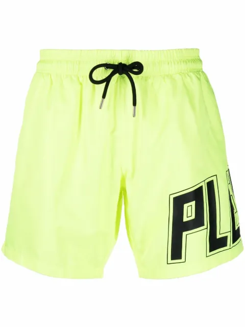 Philipp Plein logo-print swim shorts Yellow PAACMMT0297PNY002N
