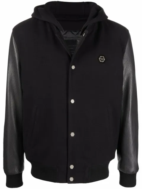 Philipp Plein long-sleeve bomber jacket Black FAACMRB1887PTE003N