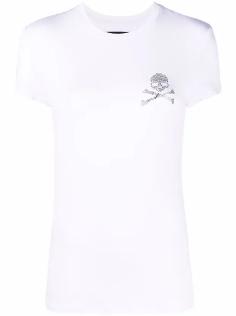 Philipp Plein rhinestone-skull T-shirt White PAACWTK2426PJO002N