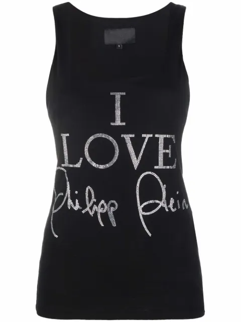 Philipp Plein crystal-embellished tank top Black PAACWTK2422PJO002N