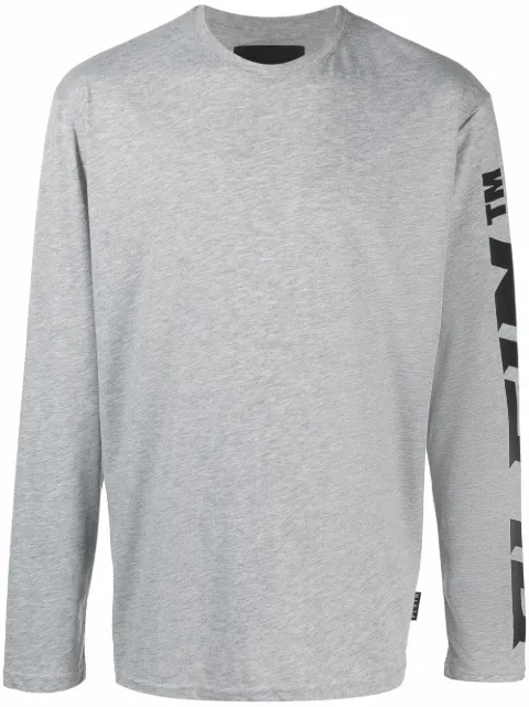 Philipp Plein logo-print long-sleeved T-shirt Grey PAACMTK5503PJO002N