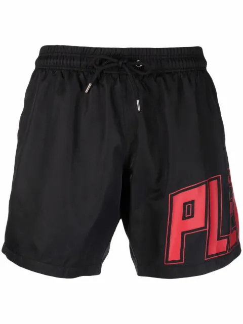 Philipp Plein logo-print swim shorts Black PAACMMT0297PNY002N