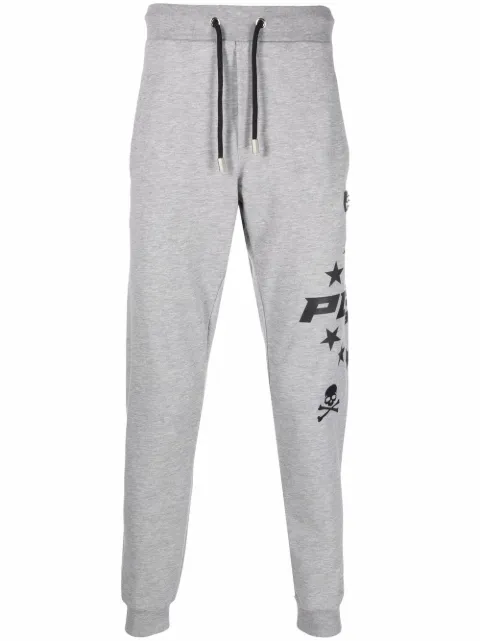 Philipp Plein logo drawstring track pants Grey PAACMJT1983PJO002N