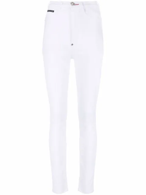 Philipp Plein Super high-waist skinny jeans White PAACWDT1918PDE004N