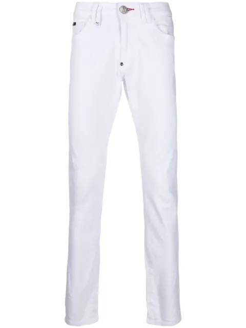 Philipp Plein logo slim-fit jeans White PAACMDT2848PDE004N