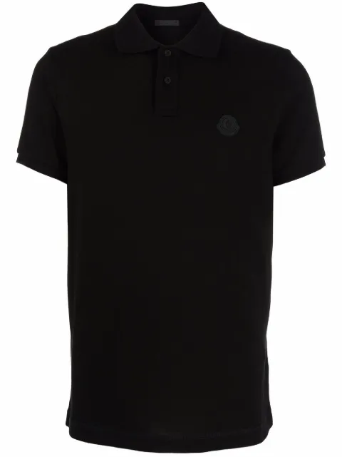 Moncler tricolour-detail polo shirt Black G20918A0001184556