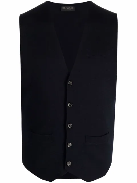 Dell'oglio V-neck fine-knit vest Blue PA0MPTWM14M