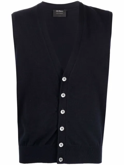 Dell'oglio V-neck cashmere vest Blue CB1SMCA12R