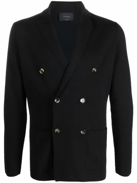 Dell'oglio double-breasted merino wool blazer Black RJMLDPTWM14M