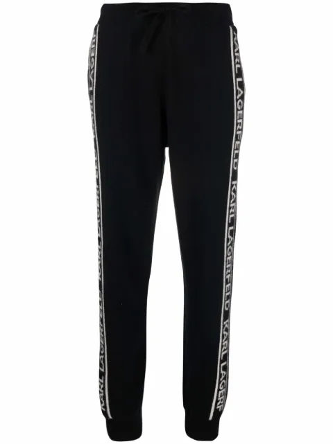 Karl Lagerfeld logo cashmere trousers Black 220W1087999