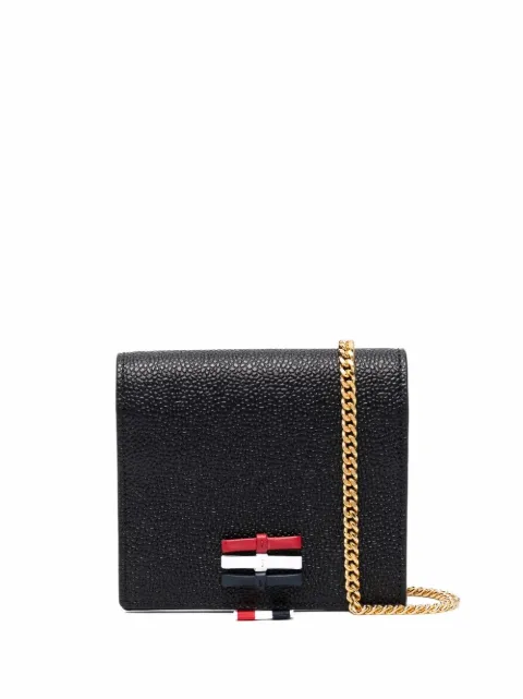 Thom Browne RWB-bow chain-strap cardholder Black FAW106A00198