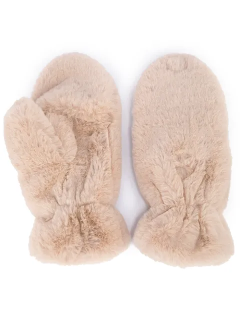 Apparis Coco faux-fur mittens Neutrals COCO