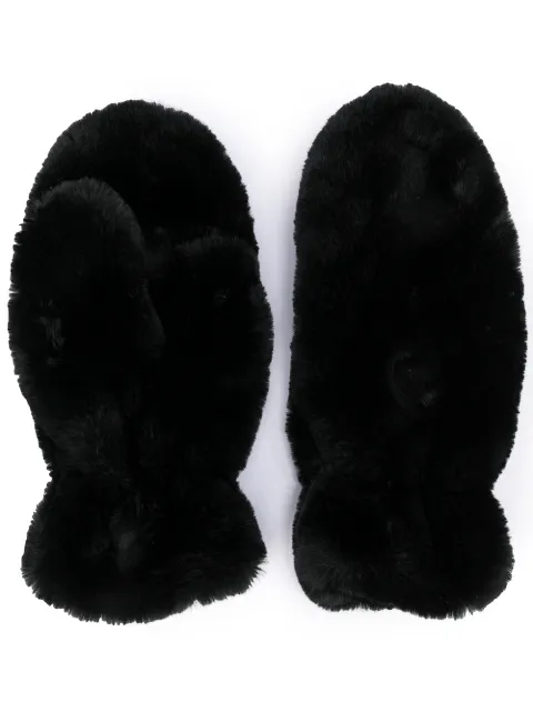 Apparis Coco faux-fur mittens Black COCO