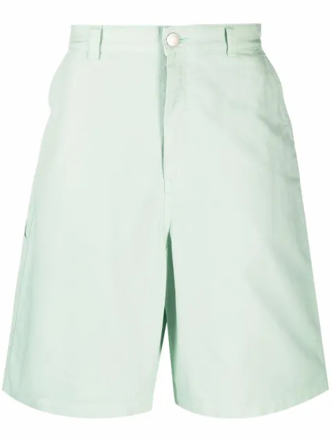 AMI Paris wide-leg loop-strap Bermuda shorts Green HSO401220