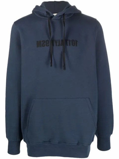 1017 ALYX 9SM reverse logo-print rib-trimmed hoodie Blue AAMSW0107FA01