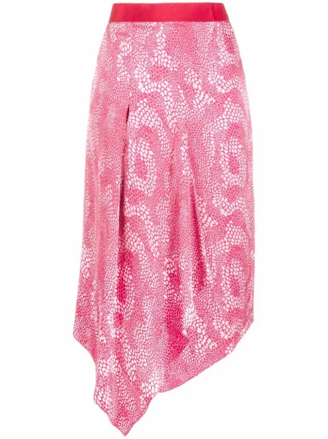 ISABEL MARANT Vaiami-printed asymmetric skirt Pink JU133421A024I