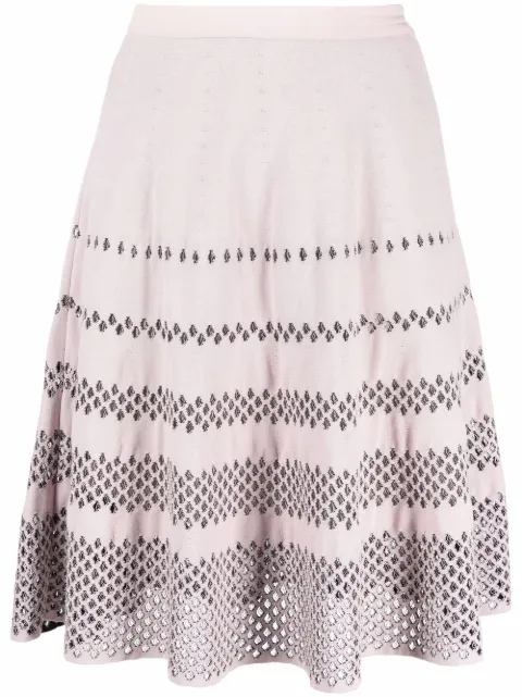 Christian Dior Pre-Owned 2010s perforated A-line skirt Purple HOLADIO131