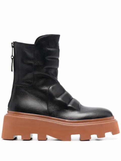 Elena Iachi chunky-sole leather boots Black E2994