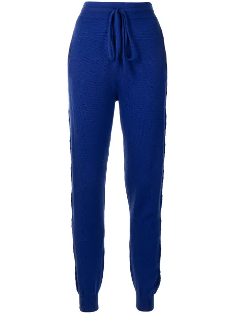 Onefifteen high-waisted knitted track pants Black CA1080