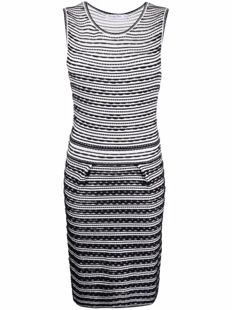 Christian Dior Pre-Owned 2010s fitted knitted dress White HOLADIO133