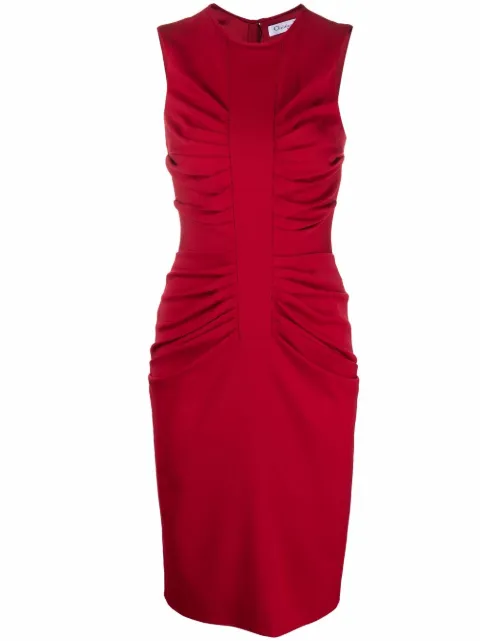 Christian Dior Pre-Owned 2010s ruched fitted dress Red HOLADIO119