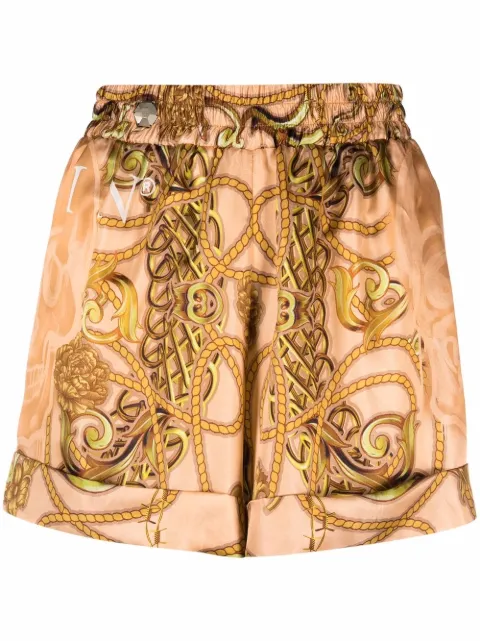 Philipp Plein baroque print shorts Neutrals FAACWRT0911PTE003N