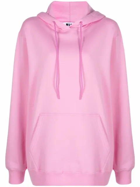MSGM drawstring cotton hoodie Pink 2000MDM535200001