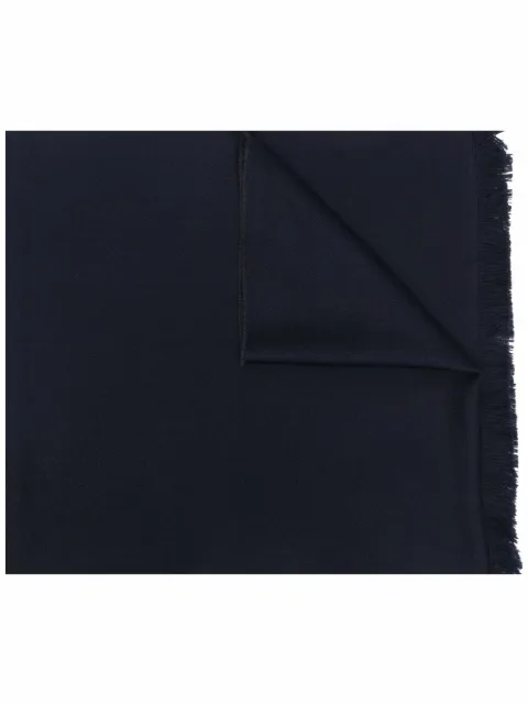 Emporio Armani frayed-hem wool scarf Blue 625007CC307