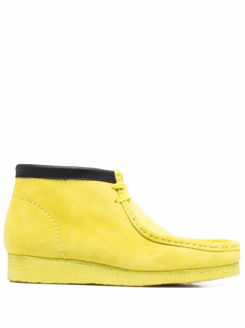 Clarks contrasting-trim suede derby shoes Yellow 162470