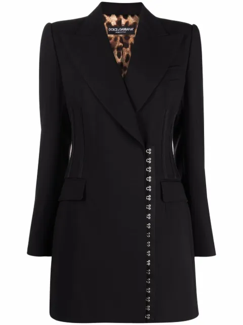 Dolce & Gabbana side-fastening virgin wool coat Black F29KMTFUBAJ