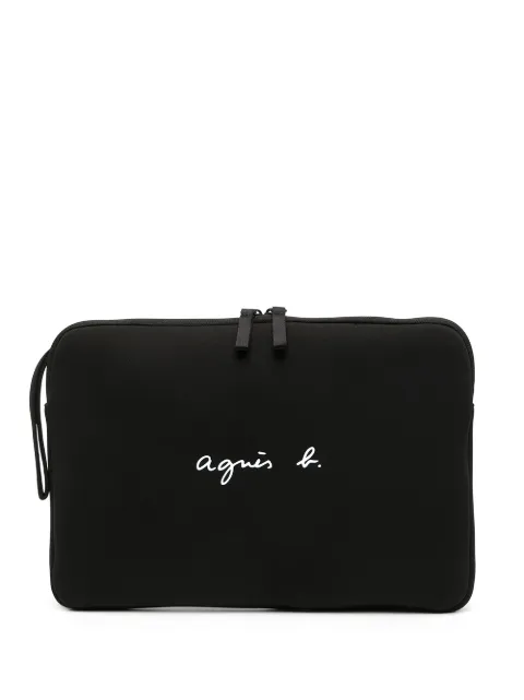 agnès b. logo-print laptop bag Black O373VP98