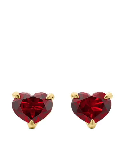 David Yurman 18kt yellow gold Chatelaine Heart garnet stud earrings (8mm) Gold E1618288AGA