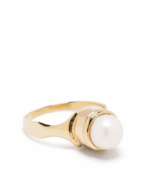 BEATRIZ PALACIOS gold-plated silver freshwater pearl signet ring Gold A081979