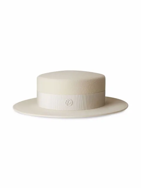 Maison Michel Kiki waterproof canotier hat Neutrals 1041059005