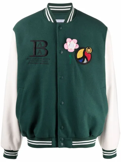 BEL-AIR ATHLETICS logo-embroidered bomber jacket Green 31BELH01R216775