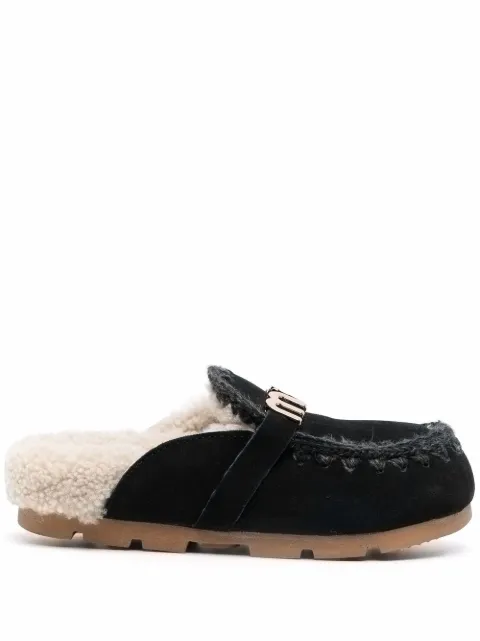 Mou Winter Bio shearling-lined slippers Black MUFW431000A