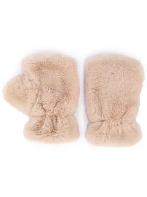 Apparis Ariel faux-fur fingerless gloves Neutrals ARIEL