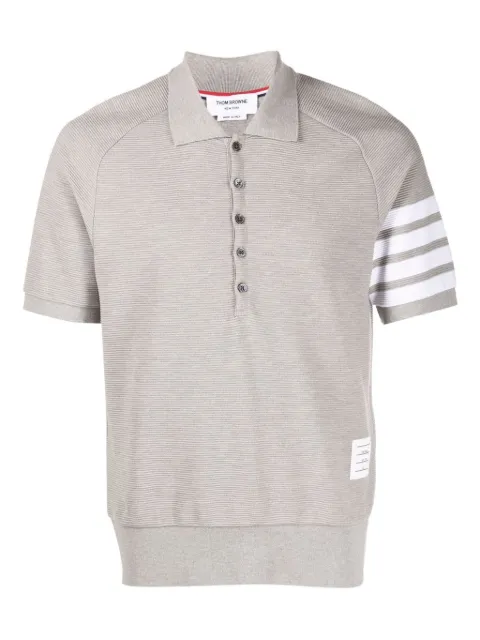 Thom Browne 4-Bar saddle sleeve polo shirt Grey MJP148A08138