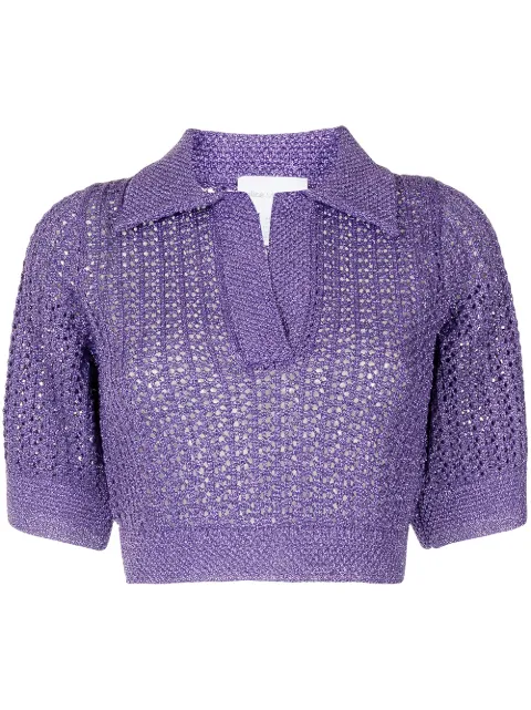 Alice McCall Flicker knitted polo Purple AMT36284JACARANDA