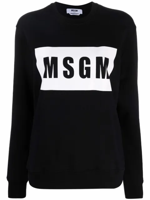 MSGM logo-print cotton sweatshirt Black 2000MDM523200000
